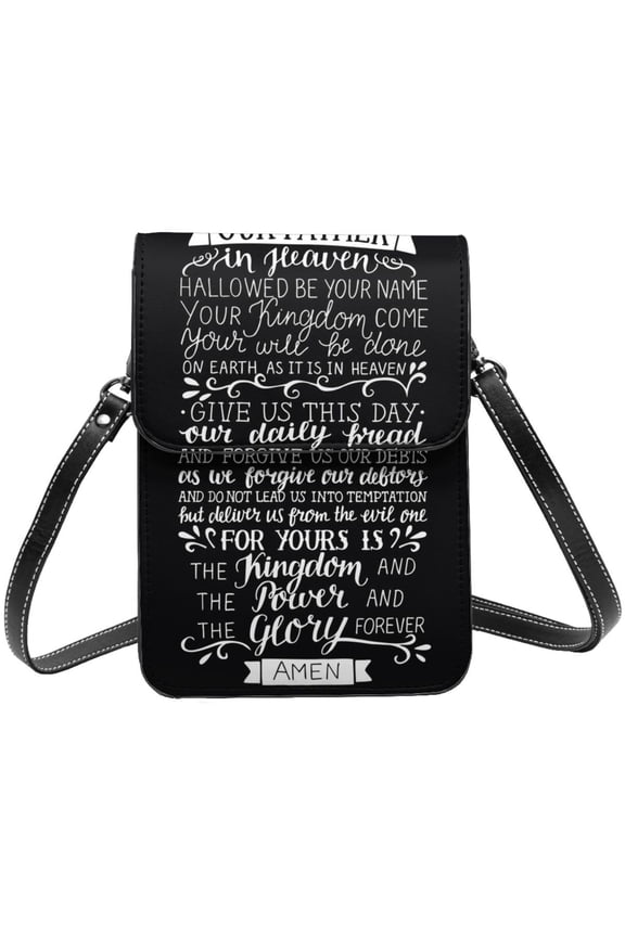 Prayer Of The Lord Cell Phone Purse Small Crossbody Bag with Strap Credit Card Slots Leather Shoulder Wallet for Women