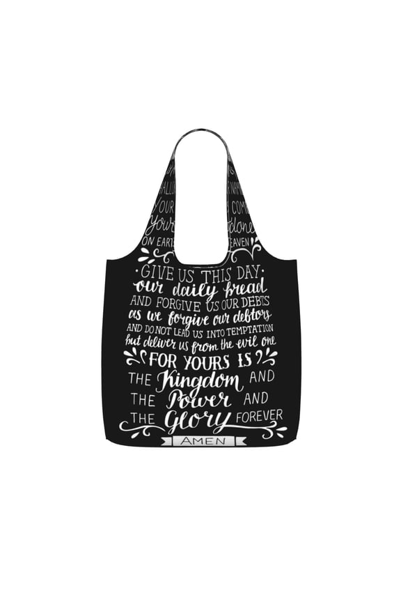 Prayer Of The Lord Foldable Reusable Shopping Bag Large Capacity Tote Handbag Storage Pouch for Travel Work
