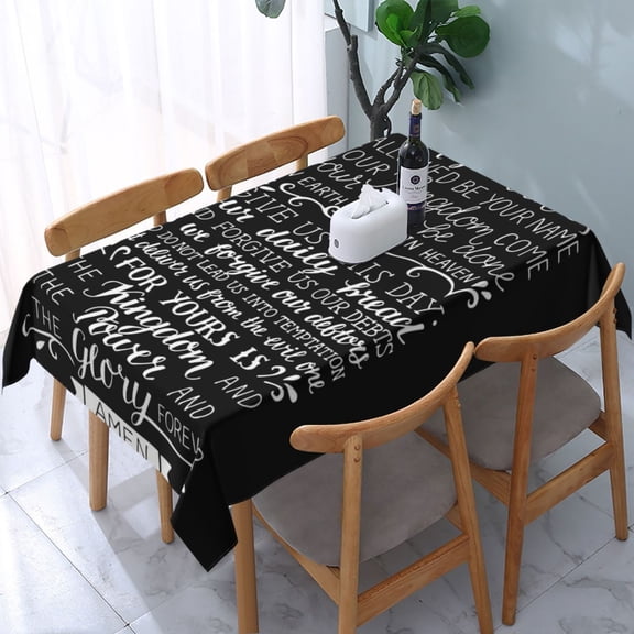 Prayer Of The Lord Rectangular Tablecloth 54"x 72" Waterproof Rectangle Table Cover Cloth for Kitchen Dining Room Picnic Home Party