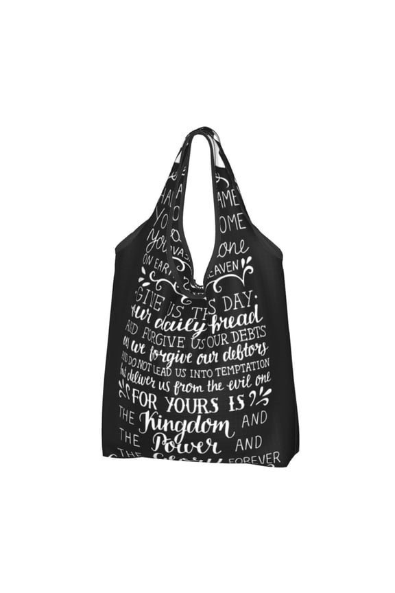 Prayer Of The Lord Reusable Grocery Bags Shopping Totes Foldable Washable Pouch Handbag Storage Bag