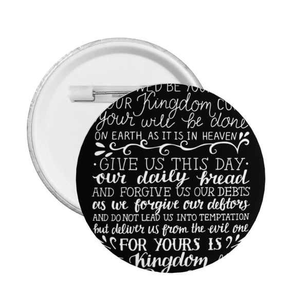 Prayer Of The Lord Round Button Pin Badge 5PCS Pinback Buttons Lapel Pin for Jacket, Backpack, Hat, Party Favor, Gift