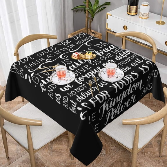 Prayer Of The Lord Square Tablecloth 60x60 Waterproof Table Cover for Dining Table, Parties, Weddings, Picnics, Cafes