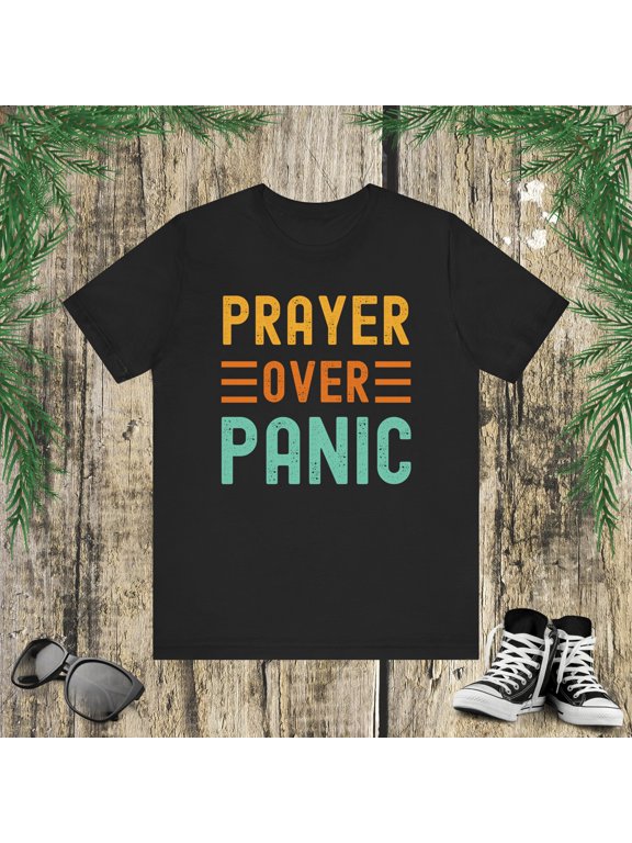 Prayer Over Panic Christian faith Inspirational retro Prayer Unisex T-shirt