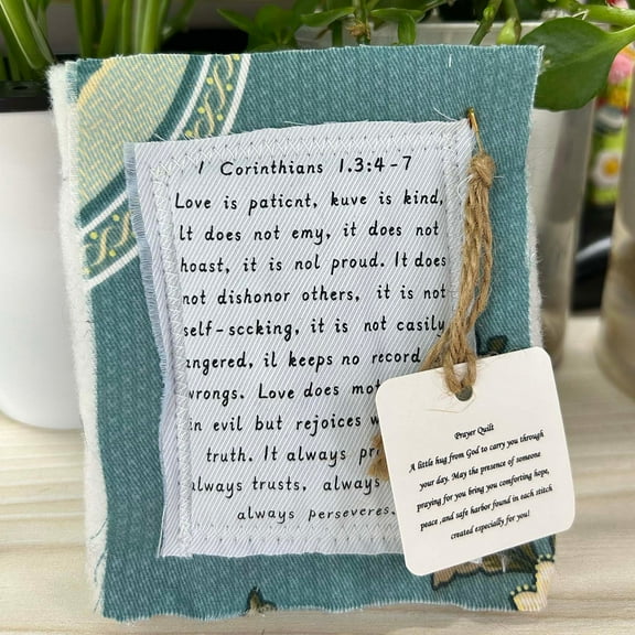 Prayer Quilt with Cross Inside,Handmade Sew Individually Colorful Quilts,Symbolism Poems Quilts with Wooden Cross Inside, Gifts for Yourself Friend Family