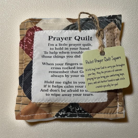 Prayer Quilt Square with Inside Design, Mini Quilt, Random Color