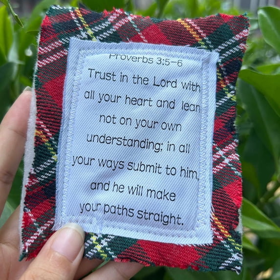 Prayer Quilt with Cross Inside - Pocket Prayer Mini Scripture Quilt - Handmade Sew Colorful Quilts - Christian Spiritual Encouragement Gift