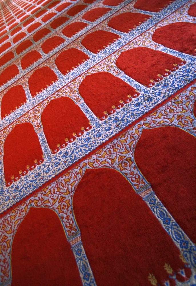 Prayer Rug At A Mosque Canvas Art - Carson Ganci Design Pics (11 x 16)
