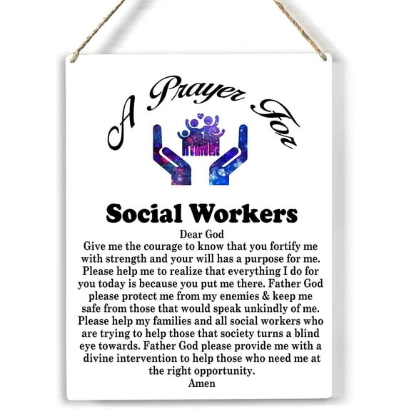 a Prayer for Social Workers Wood Sign Motivational Social Worker Wooden Signs Rustic Hanging Plaque Home Wall Art 8x10 Sign Wall Decor for Home Office