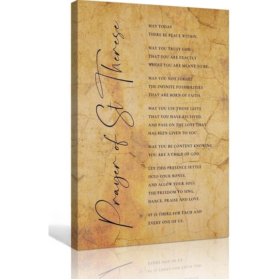 Prayer of St Therese Wall Art Catholic Prayer Poster Living Room Decor Pictures Aesthetic Artwork Prints on Canvas Kitchen Pictures for Bedroom Modern Christmas Decorations Paintings for Bathroom