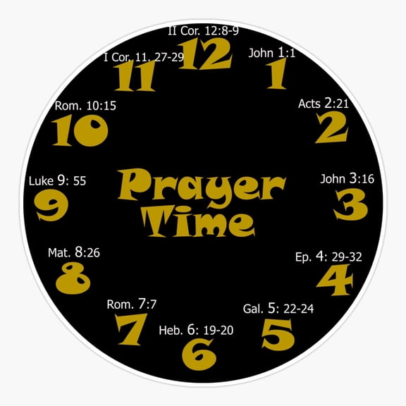 Prayer Time Clock Black Sticker