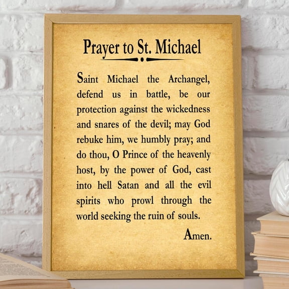 Prayer To St Michael The Archangel Christian Prayer Print Wall Art Modern Wall Decor