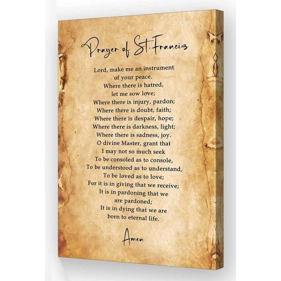 Prayer Wall Art Framed Quotes Poster Vintage Catholic Prayer Wall Decor Prints Canvas Religious Inspirational Gifts (12x18in,Framed)