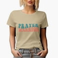 thumbnail image 1 of Prayer Warrior, Name or Title for an Intercessor, Groovy Retro Wavy Text Merch Gift, Tan T-Shirt, Small, 1 of 5