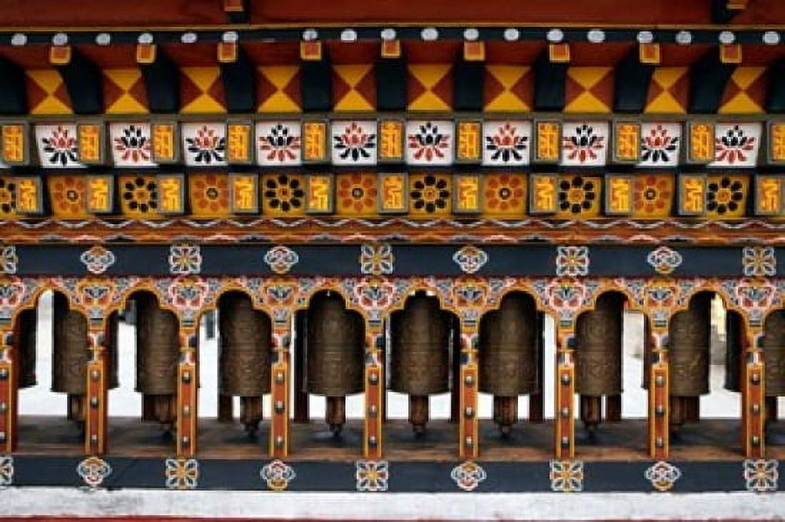 Prayer Wheels Thimphu Bhutan Canvas Art - Kymri Wilt DanitaDelimont (38 x 25)