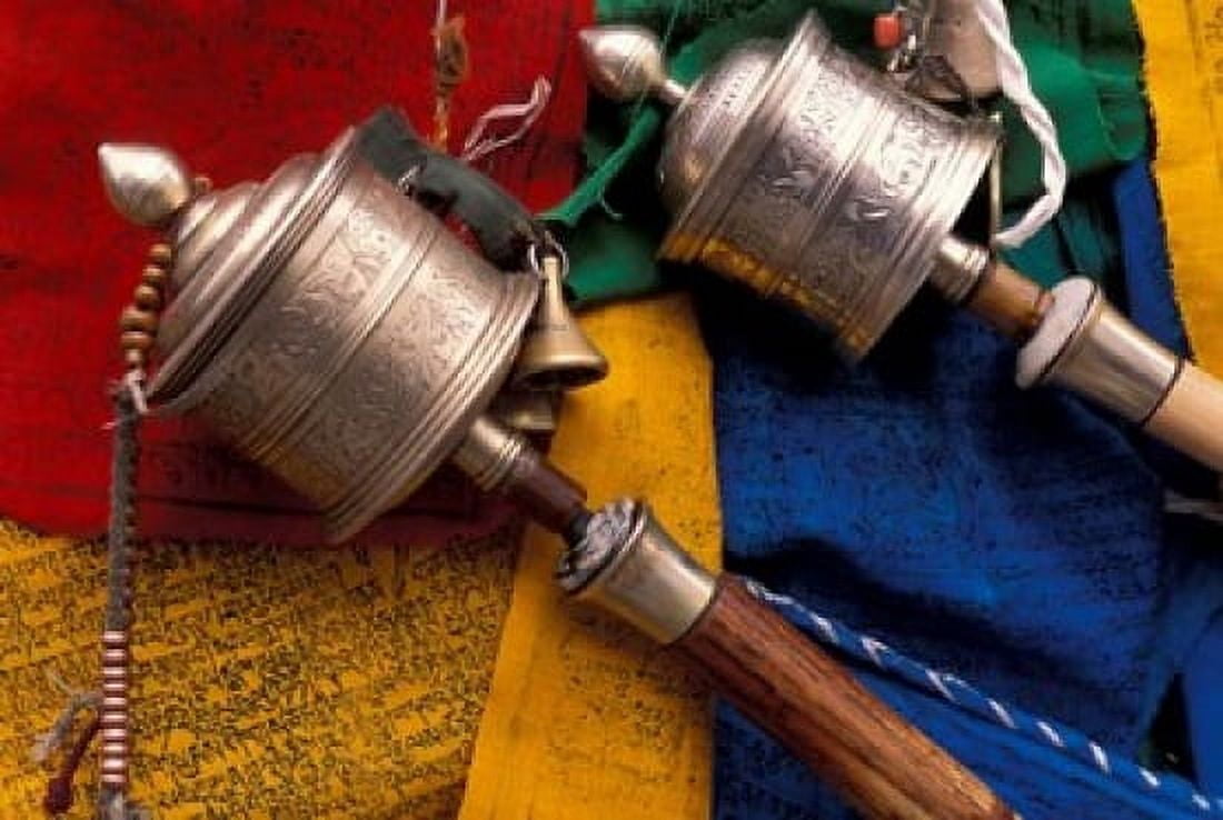 Prayer Wheels and Flags Lhasa Tibet Canvas Art - Keren Su DanitaDelimont (27 x 18)