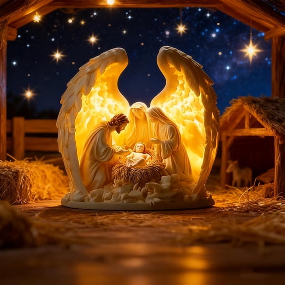 Prayer Wings Angel Figurine, Durable Acrylic Water Proof Lights Angel Statue with Lights String,Guardian Memorial with Serene, Praying Pose and Soft Light, for Desk and Living Room Decoration