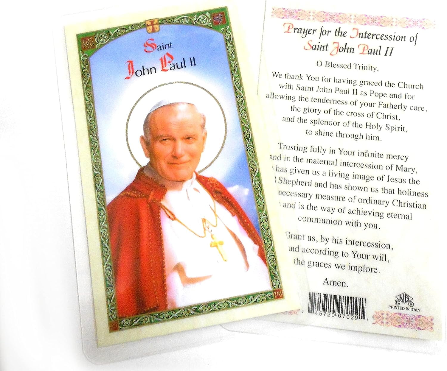 Prayer for the Intercession of St John Paul II, Laminated Prayer Cards ...