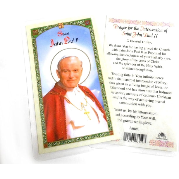 Prayer for the Intercession of St John Paul II, Laminated Prayer Cards ...