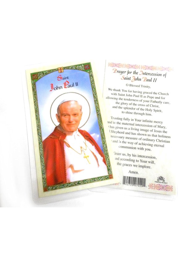 Prayer for the Intercession of St John Paul II, Laminated Prayer Cards - Pack of 25