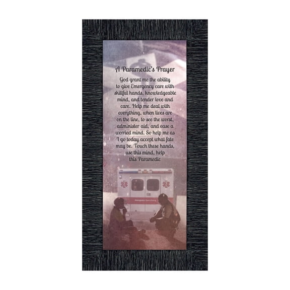 Prayer for the Paramedic Framed Poem, First Responders Gift, EMS, EMT, Gift for a Paramedic and Emergency Services Personnel, 7419CH