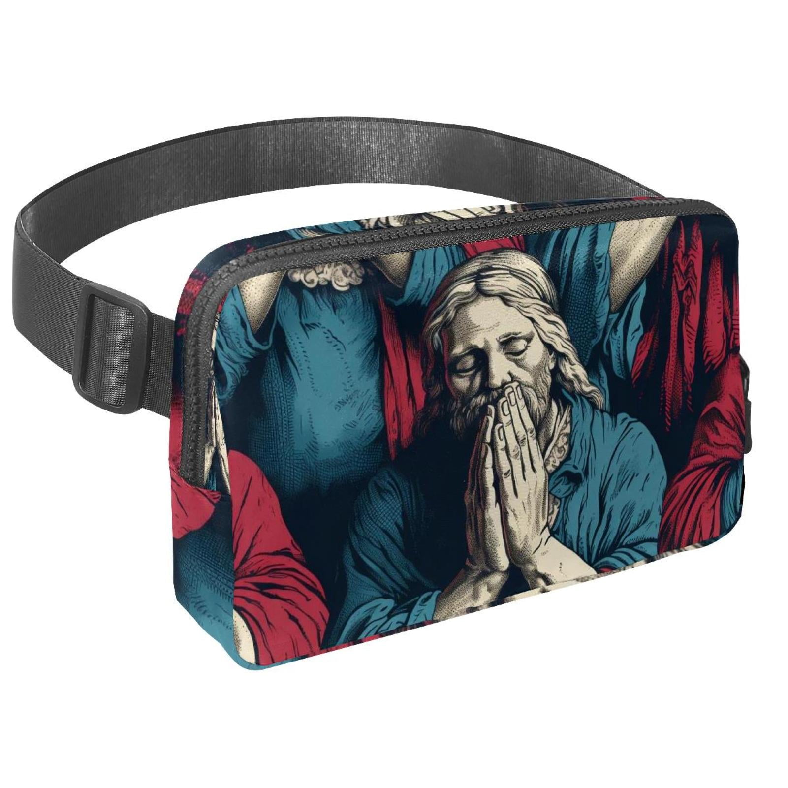 Prayer hands Adjustable Lightweight Waist Bag Crossbody Fanny Pack with Extension Strap for Men and Women
