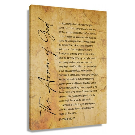 Prayer of Armor of God Ephesians 610–18 Bible Scripture Wall Art Bible Poster Decoration Painting Canvas Set Artwork for Bathroom Vertical Pictures