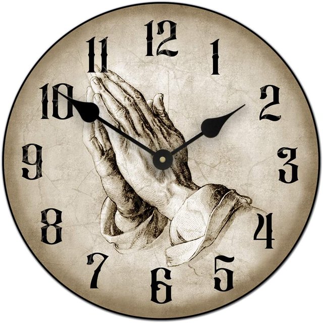 Prayer of Faith Tan Wall Clock Ultra Quiet Quartz Mechanism Hand