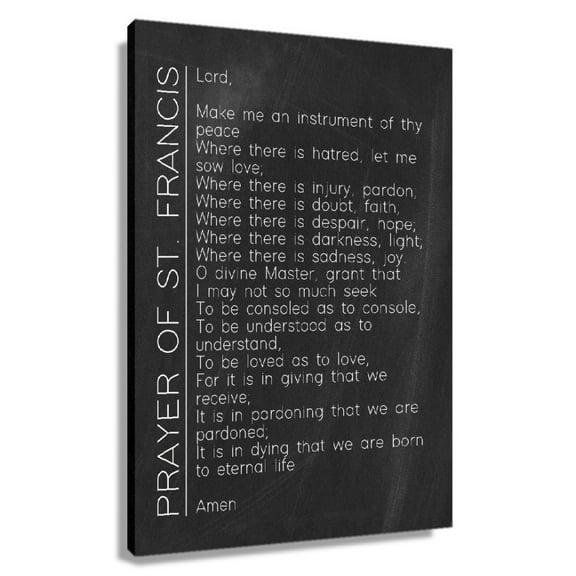 Prayer of St. Francis of Assisi Quotes Wall Art Prints Poster Pictures Giclee Printed Canvas Paintings for Living Room Vertical Artwork