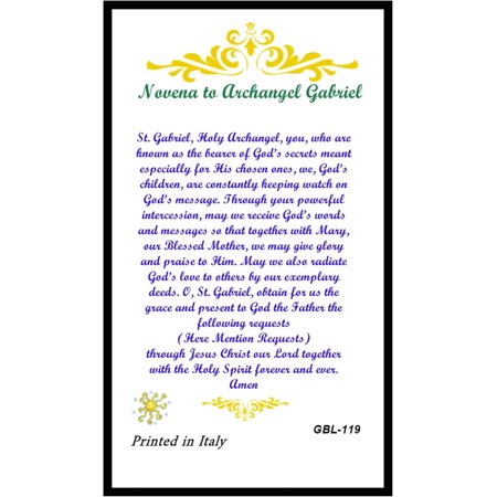 Prayer to Archangel Gabriel The Annunciation Blessed Laminated Card