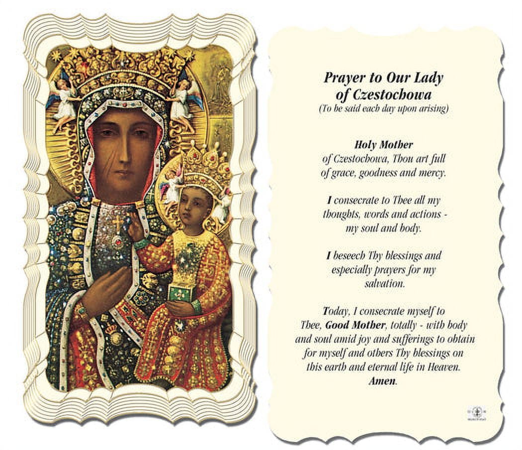 Our Lady of Czestochowa Holy Card Pack of 50, Prayer on Back, Catholic ...