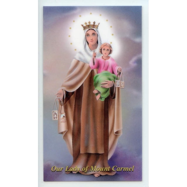 Prayer to Our Lady of Mount Carmel holy card - laminated - Pack of 25 ...