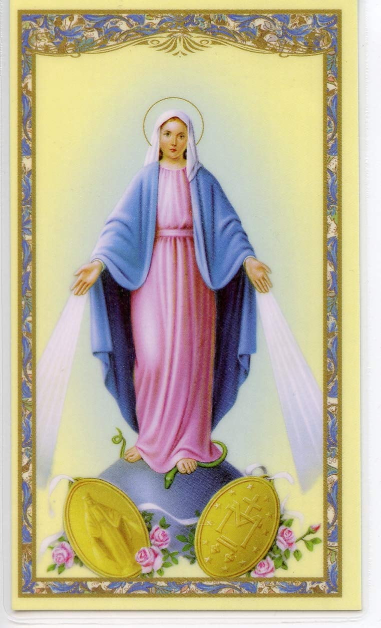 Prayer to Our Lady of the Miraculous Medal holy card - laminated - Pack ...