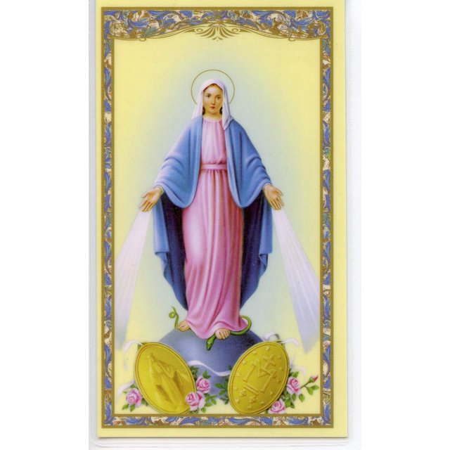 Prayer to Our Lady of the Miraculous Medal holy card - laminated - Pack ...
