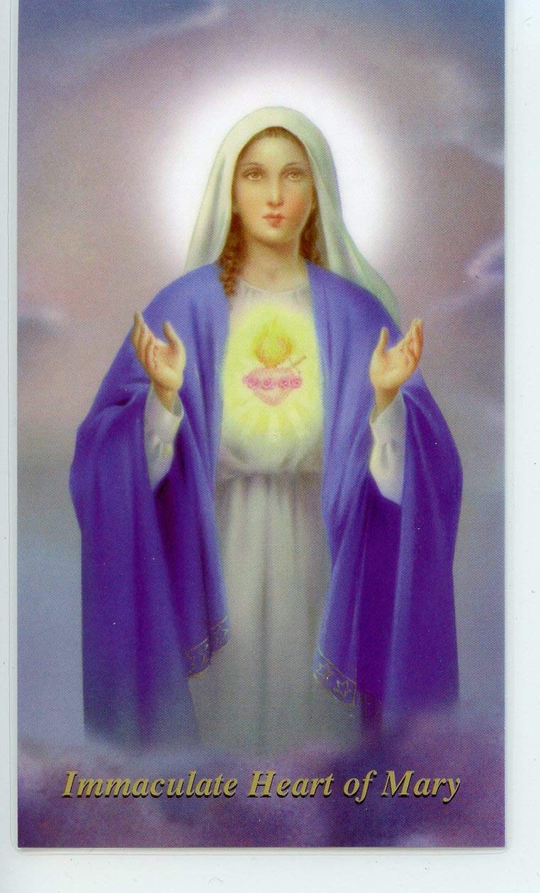 Prayer to the Immaculate Heart of Mary holy card - laminated - Pack of ...