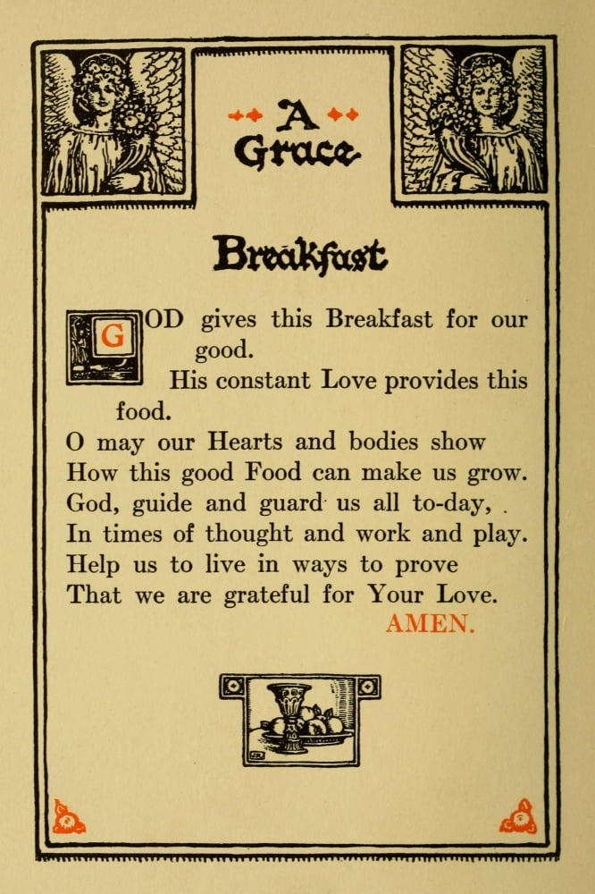 Prayers for Little Men 1912 Breakfast Canvas Art - Morgan van Roorbach Shepard (18 x 24)