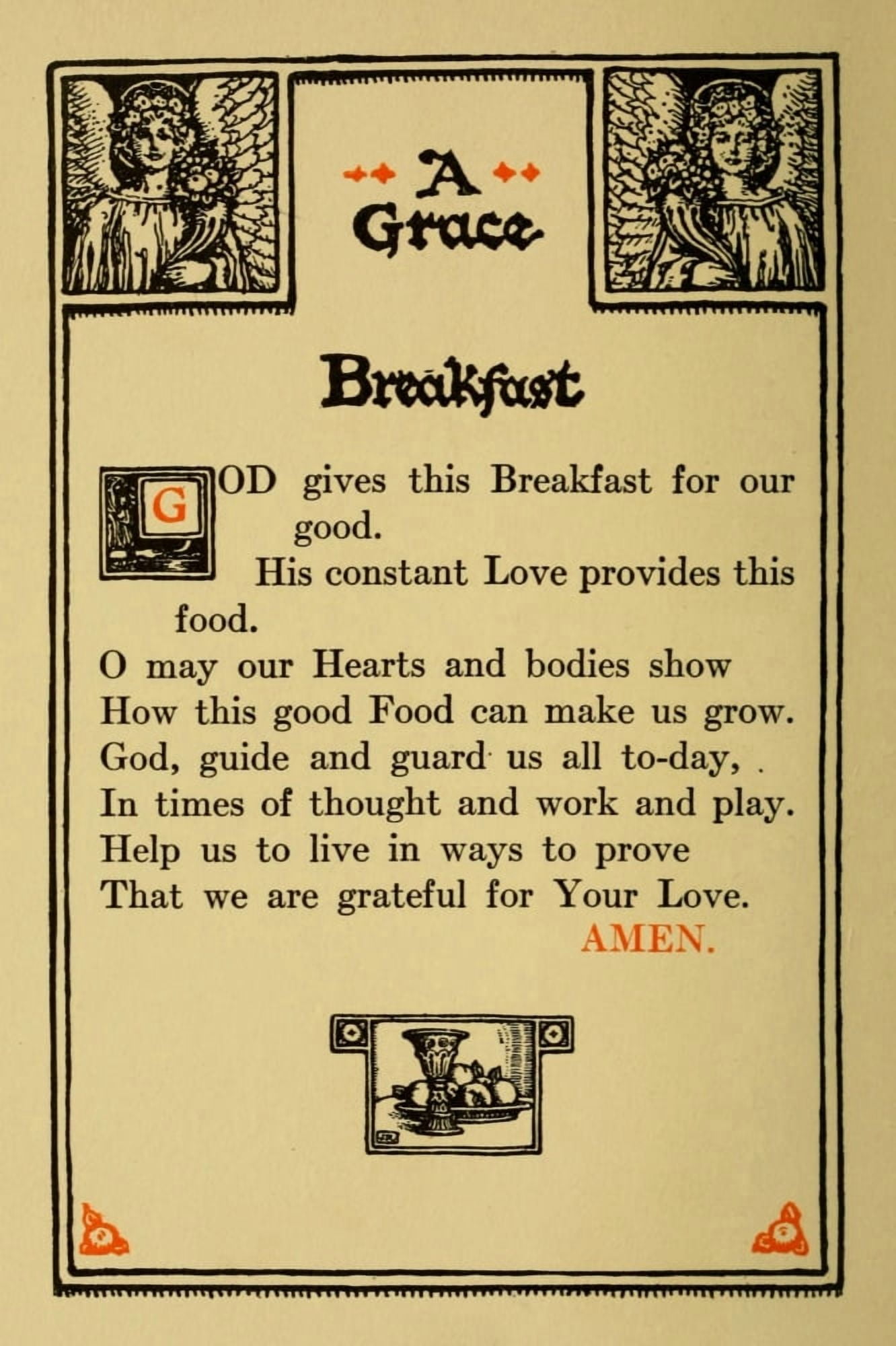 Prayers for Little Men 1912 Breakfast Canvas Art - Morgan van Roorbach Shepard (24 x 36)