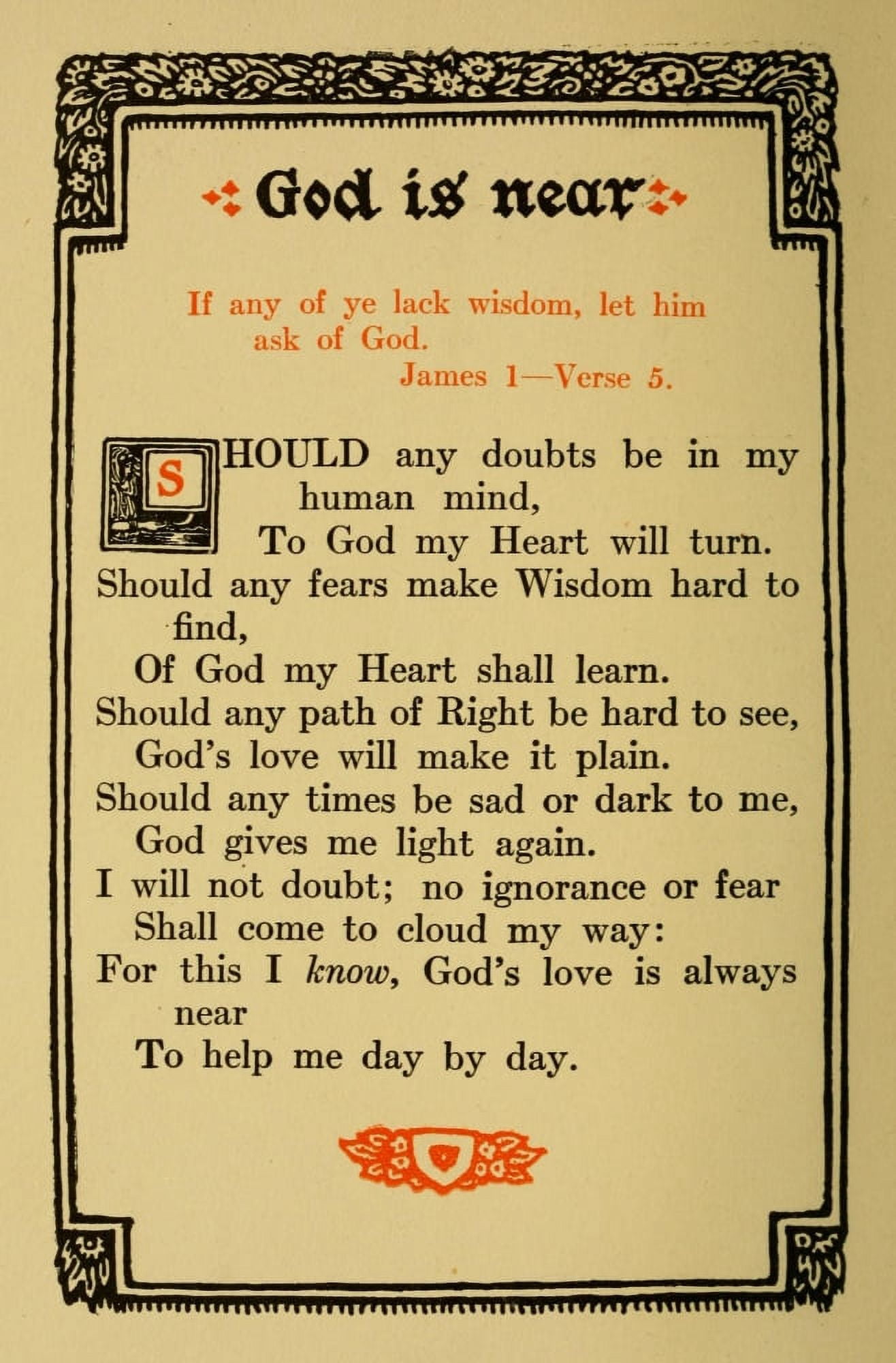 Prayers for Little Men 1912 God is near Canvas Art - Morgan van Roorbach Shepard (18 x 24)