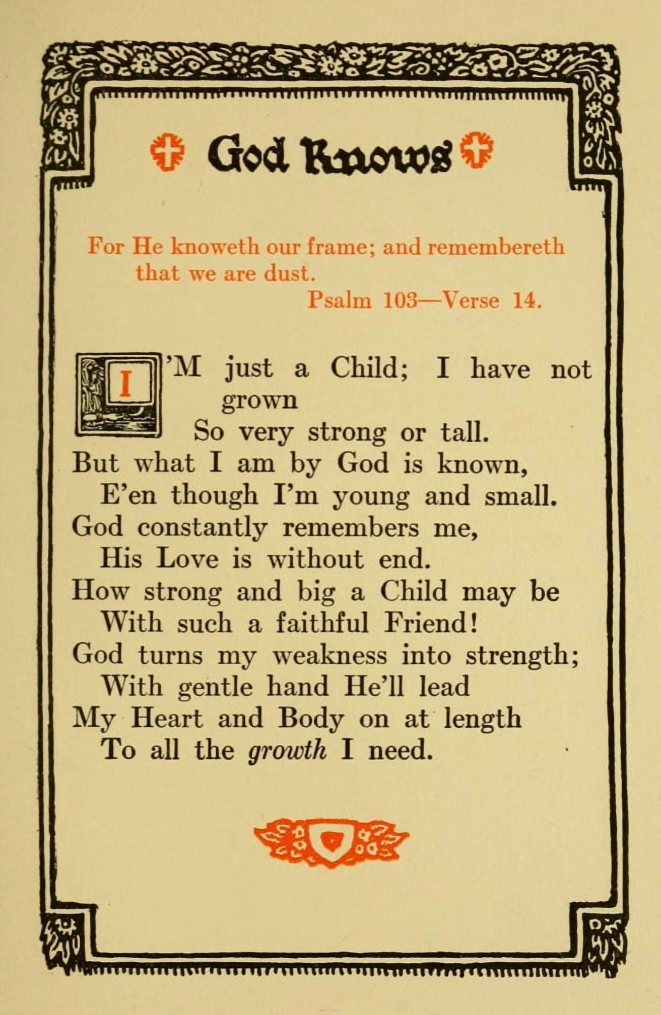 Prayers for Little Men 1912 God knows Canvas Art - Morgan van Roorbach Shepard (18 x 24)