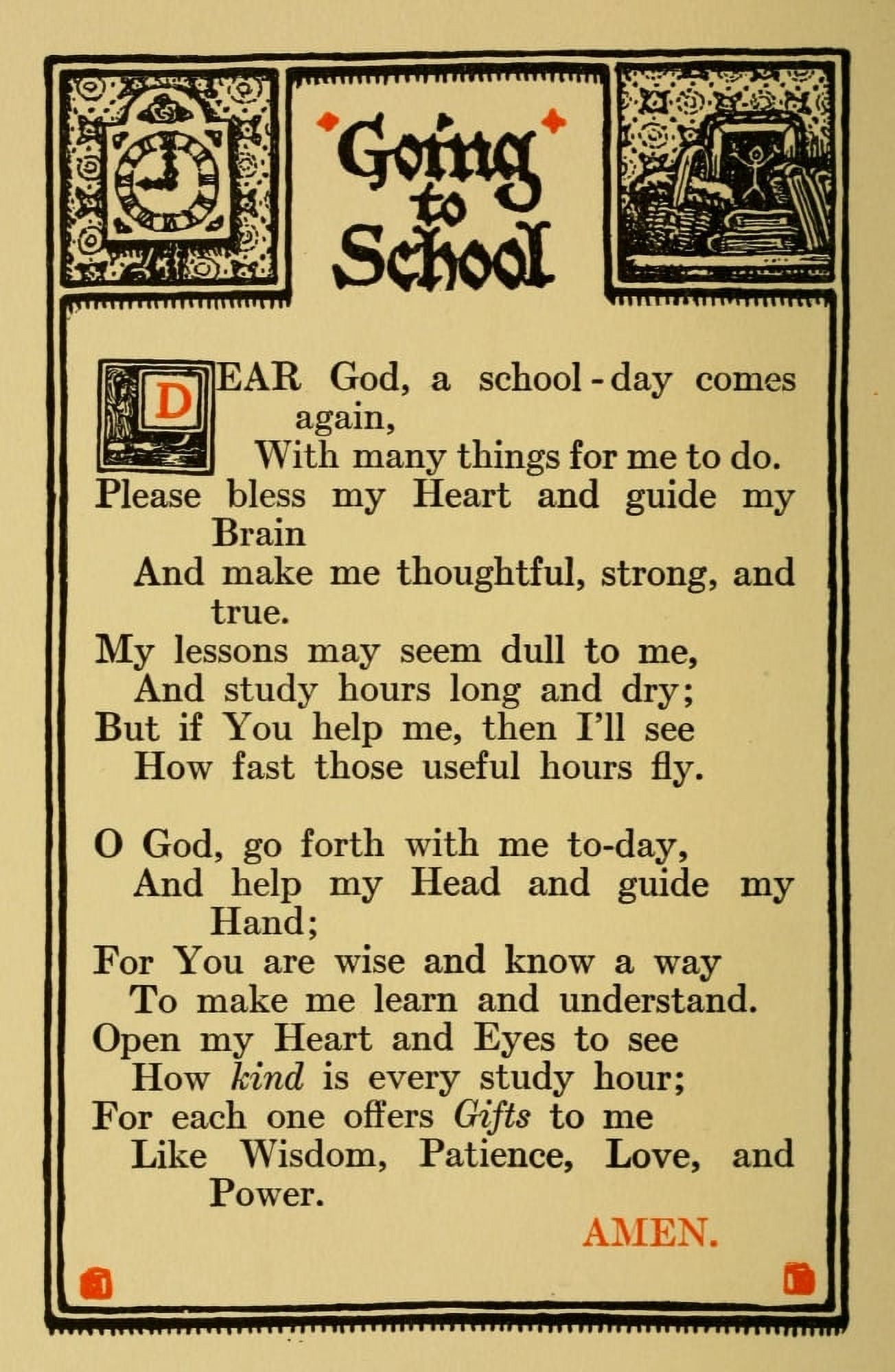 Prayers for Little Men 1912 Going to school Canvas Art - Morgan van Roorbach Shepard (18 x 24)