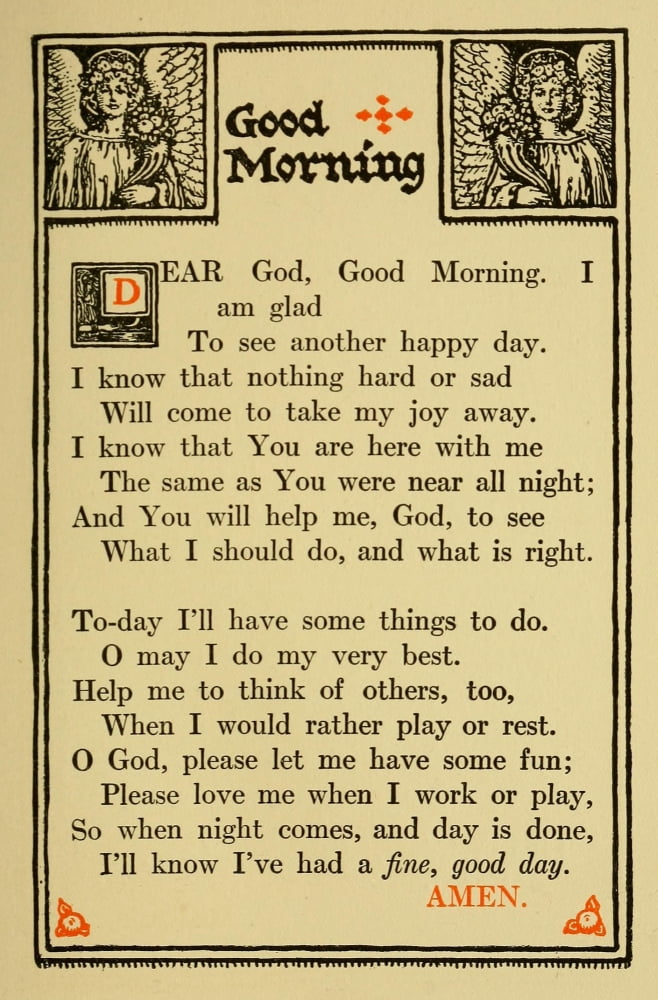 Prayers for Little Men 1912 Good morning Canvas Art - Morgan van Roorbach Shepard (18 x 24)
