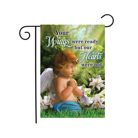 Praying Angel Bereavement Flag 12x18 POLE NOT INCLUDED Garden Flag