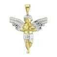 thumbnail image 1 of Diamond-Cut Praying Angel Unisex Adult Pendant 10K Yellow White Gold, All Sizes - GOLDUM NYC, 1 of 3