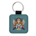 thumbnail image 1 of Praying Angel Christian Inspirational Prayer Faux Leather Square Keychain, 1 of 7