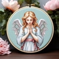 thumbnail image 2 of Praying Angel Girl Round Shape Latch Hook Kits Rug Pre... 2 of 11