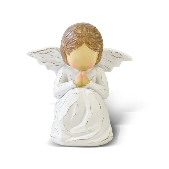 Praying Guardian Angel Figurine, Hand-Painted Resin Ornament for Home Decor Memorial Gift