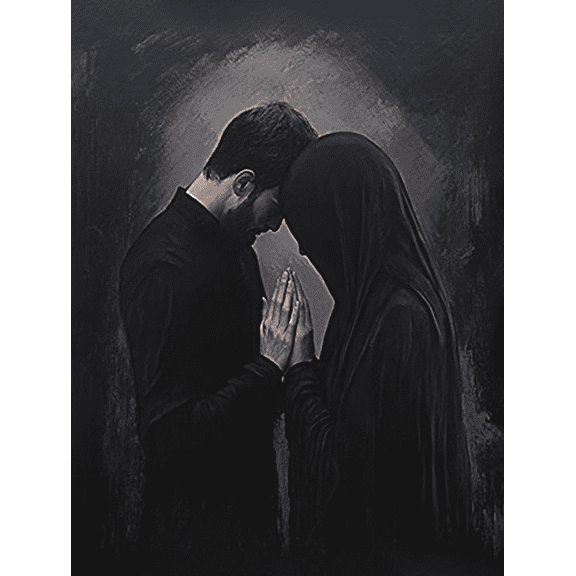 Praying Couple Art Decor Painting/Canvas Print Suitable for Living Room Bedroom Study Room Prayer Room Meditation Roomadding a touch of spirituality and devotion.