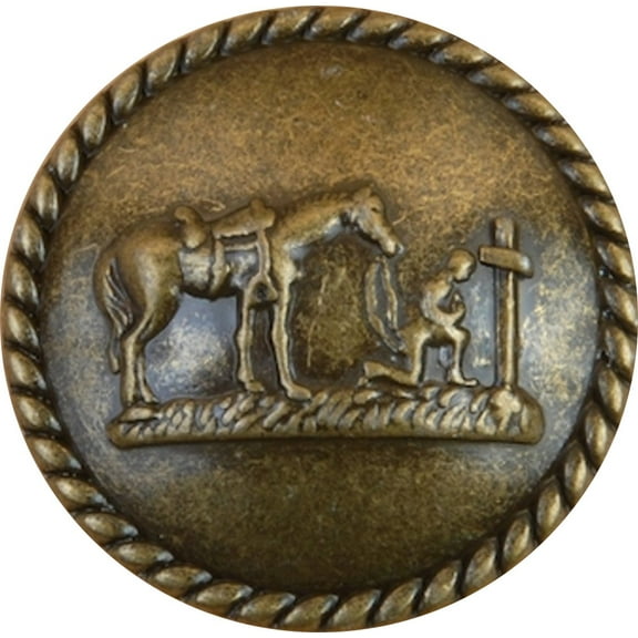 Praying Cowboy, Cowboy Church Drawer Cabinet Knob in Antique Brass