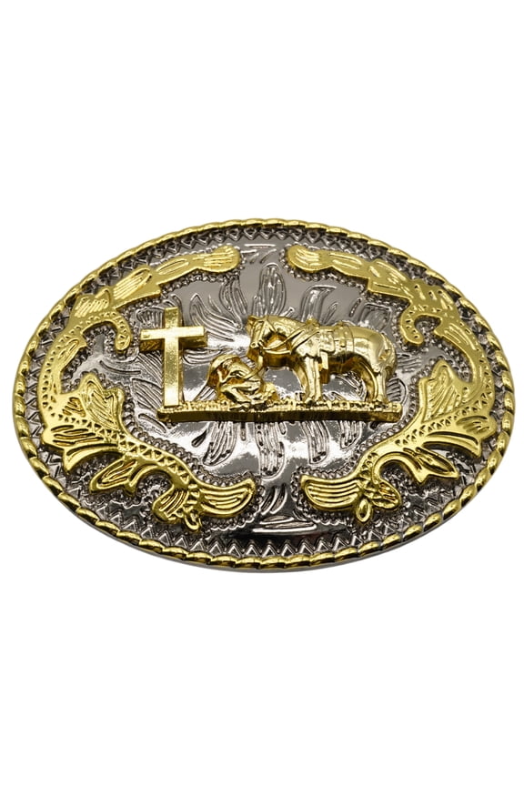 Praying Cowboy Horse Cross Faith Animal Rodeo Western Fashion Belt Buckle