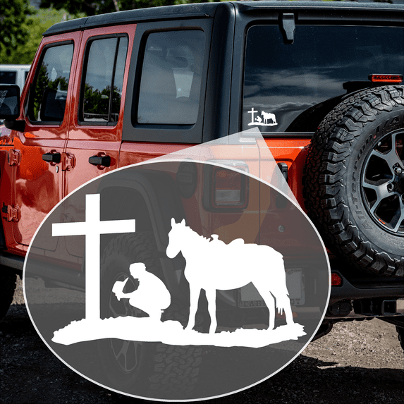 Praying Cowboy (W1) Vinyl Decal Sticker Car/Truck Laptop/Netbook Window