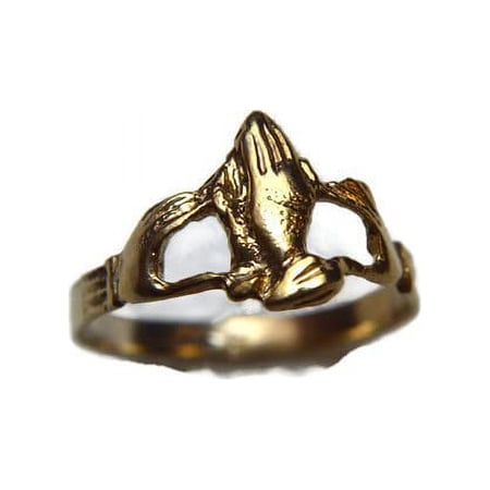 Praying Hand Small Ring 14k Solid Yellow Gold!!